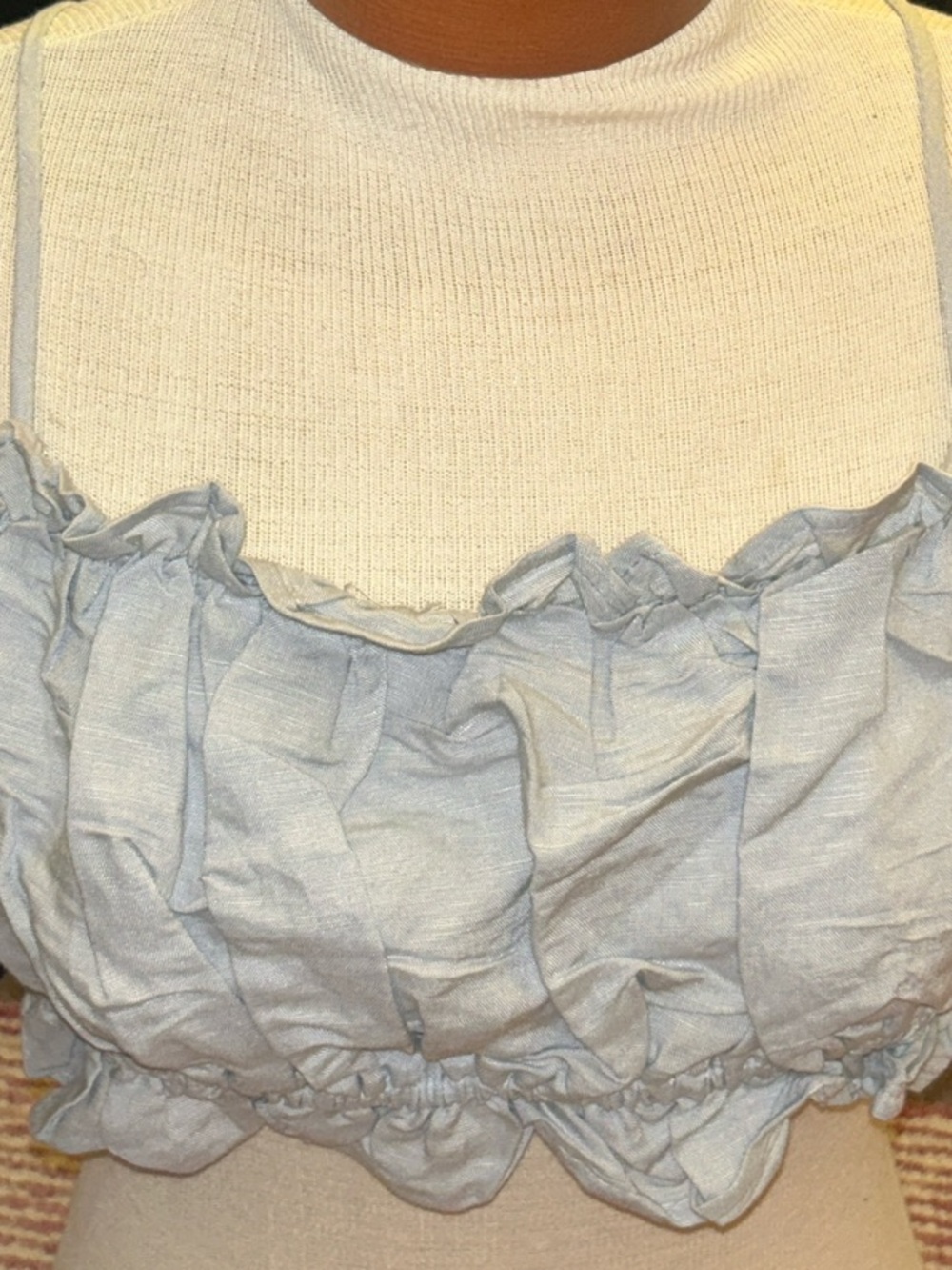 H&M Light Blue Ruffle Top - Picture 2 of 5